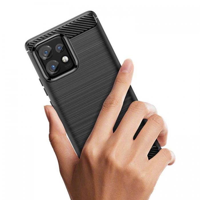 A-One Brand - Motorola Edge 40 Pro Mobilskal Carbon Silikon - Svart