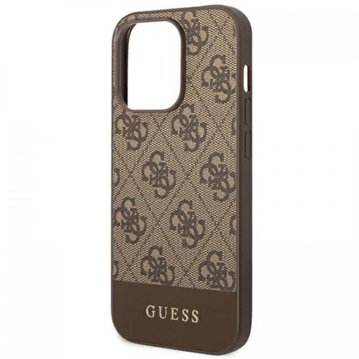 Guess - GUESS iPhone 14 Pro Max Skal 4G Stripe - Brun