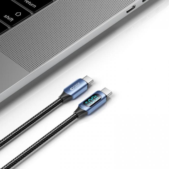 Tech-Protect - Tech-Protect USB-C till USB-C Kabel Ultraboost LED 2m - Bl