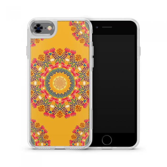 UTGATT5 - Fashion mobilskal till Apple iPhone 7 - Blommigt mnster - Orange