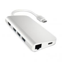 Satechi - Satechi USB-C Multi-Port Adapter 4K Gigabit Ethernet - Silver