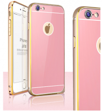 A-One Brand - JFX Metallbumper-skal till Apple iPhone 6(S) Plus (Rose gold - Gold)