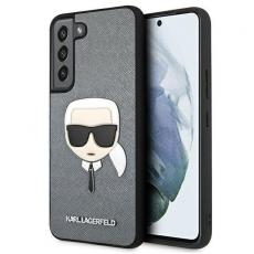 KARL LAGERFELD - Karl Lagerfeld Saffiano Ikonik Karl`s Head Skal Galaxy S22 Plus - Silver