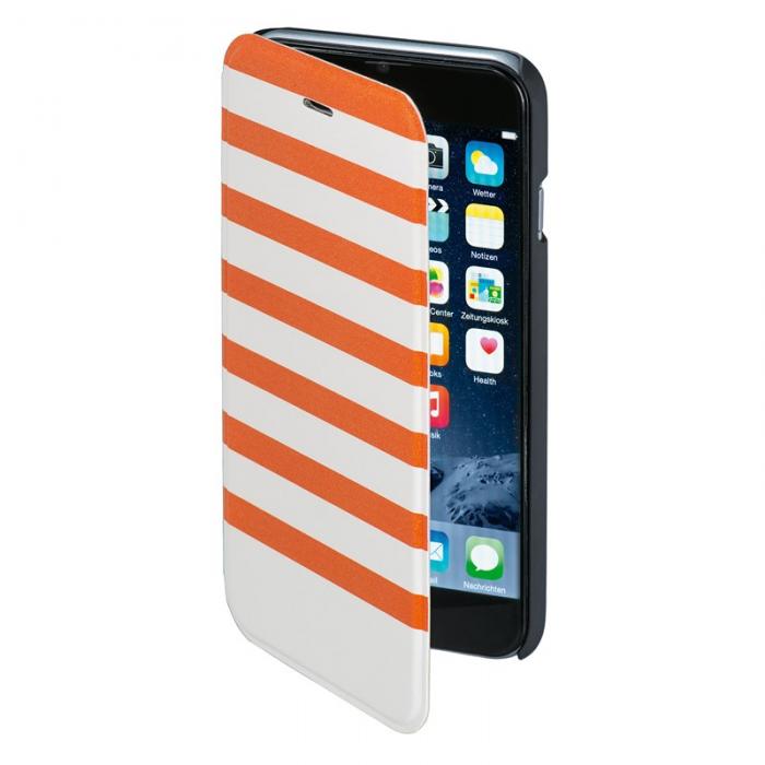 UTGATT5 - HAMA Plnboksvska DesignLine iPhone 6/6S - Stripe orange/vit