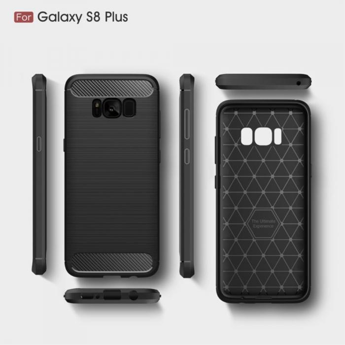 UTGATT5 - Carbon Brushed Mobilskal till Samsung Galaxy S8 Plus - Rd
