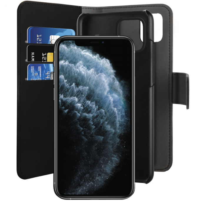 UTGATT1 - Puro - EcoLeather Detachable Plnboksfodral iPhone 11 Pro Max - Svart
