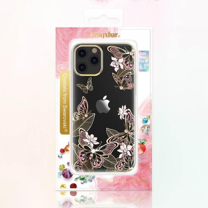 UTGATT4 - Kingxbar Butterfly Series Shiny iPhone 12 & 12 Pro Skal lila