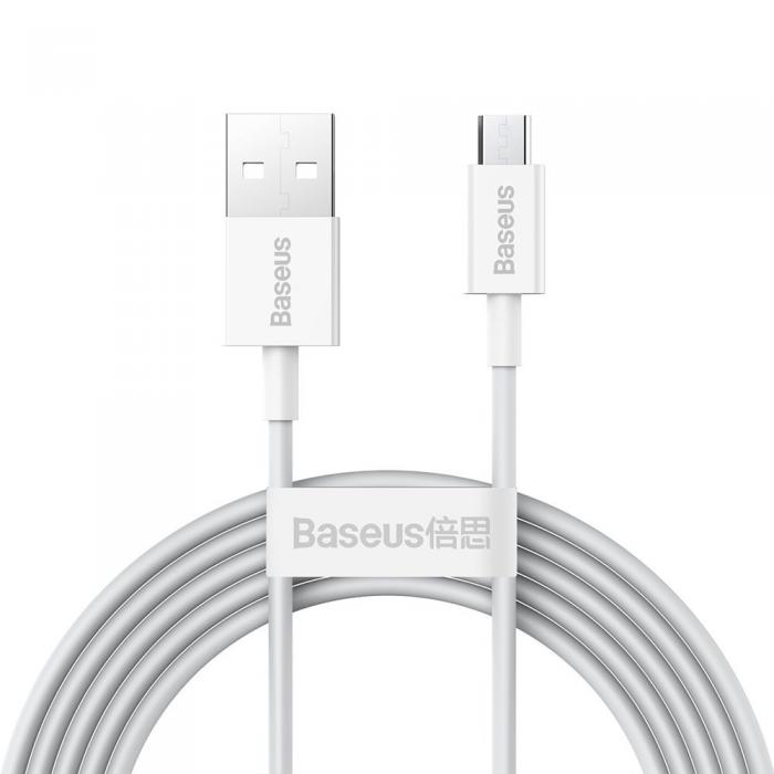UTGATT5 - Baseus Superior Fast Charging Kabel - Micro USB - 2A 2m - Vit