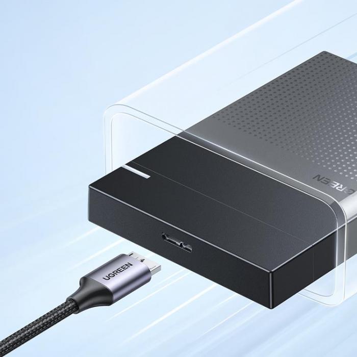Ugreen - Ugreen USB-C till microUSB 3.0 1m - Gr