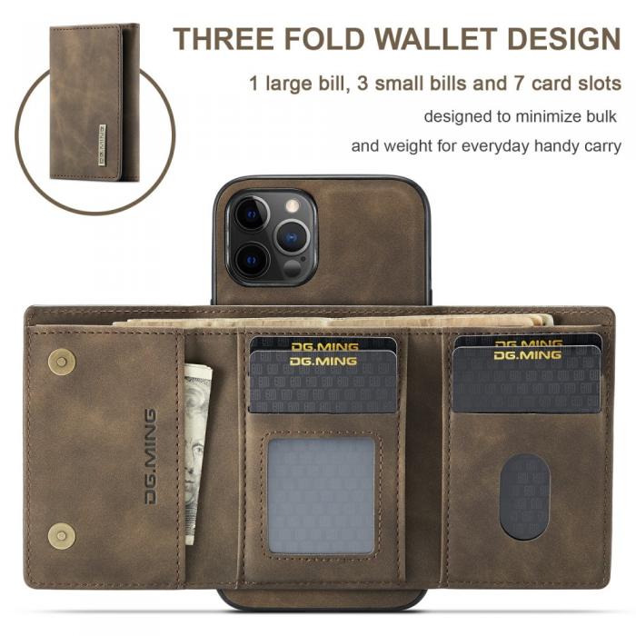 DG.MING - DG.MING iPhone 13 Mini Skal samt Wallet med Kickstand - Coffee