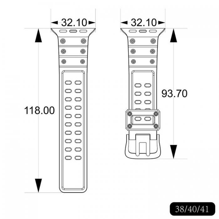 A-One Brand - Apple Watch Ultra/SE/8/7/6 (49/45/44/42mm) Armband - Svart