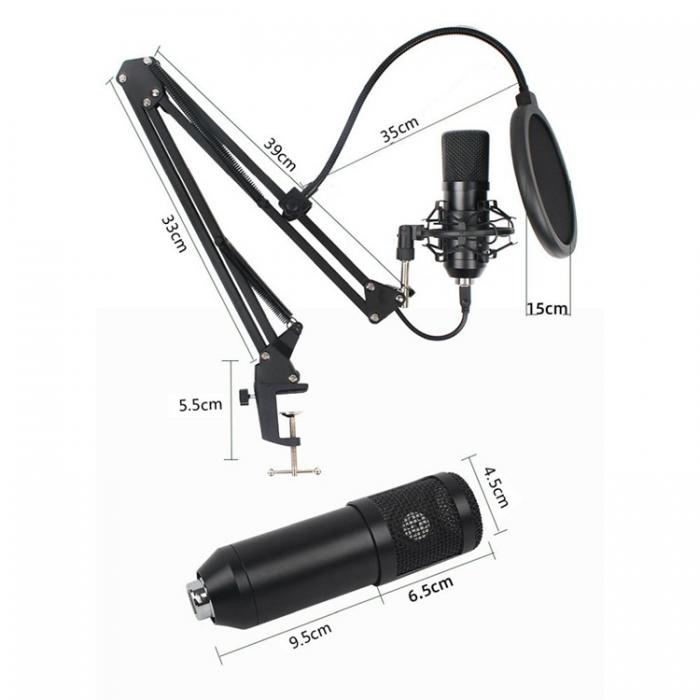 Art - Art Mikrofon USB Diaphragm Condenser Boom - Svart