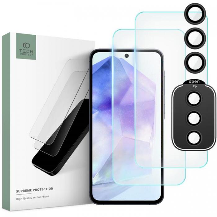 Tech-Protect - Tech-Protect Galaxy A35 Linsskydd i Hrdat Glas Supreme Set