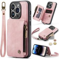 Caseme - Caseme iPhone 15 Pro Mobilskal Korthållare C20 - Rosa