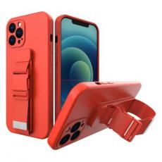 OEM - Rope Gel Airbag Skal Med Lanyard iPhone 13 Mini - Röd