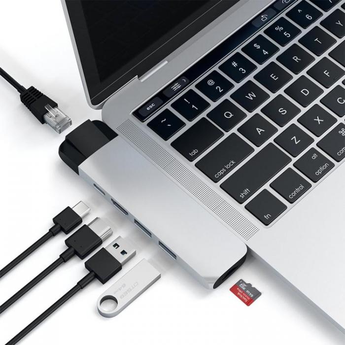 UTGATT1 - Satechi USB-C Pro Hub med 4K HDMI och Ethernet - Silver