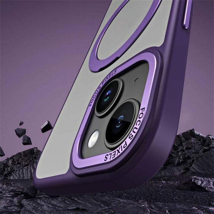 A-One Brand - iPhone 15 Mobilskal Magsafe Kickstand - Lila