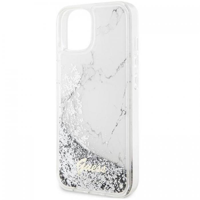 Guess - Guess iPhone 14 Mobilskal Liquid Glitter Marble - Vit