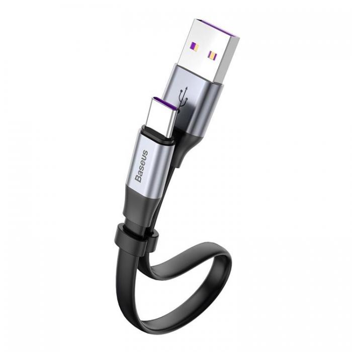 BASEUS - Baseus Simple USB-A till USB-C 40W Kabel 23cm - Gr