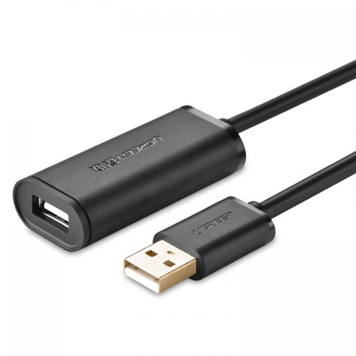 Ugreen - Ugreen Active Frlngning USB 2.0 Kabel 10 m - Svart