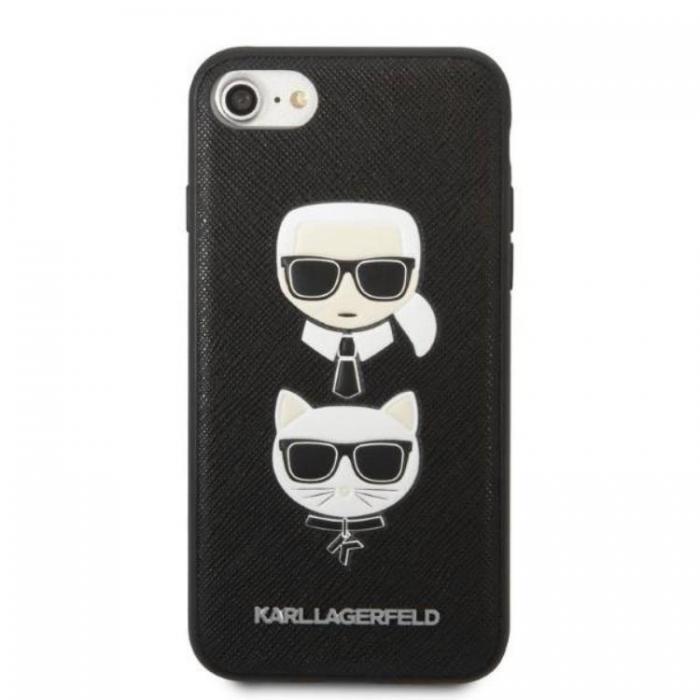 KARL LAGERFELD - Karl Lagerfeld iPhone 7/8/SE Skal Saffiano Ikonik Karl & Choupette Head