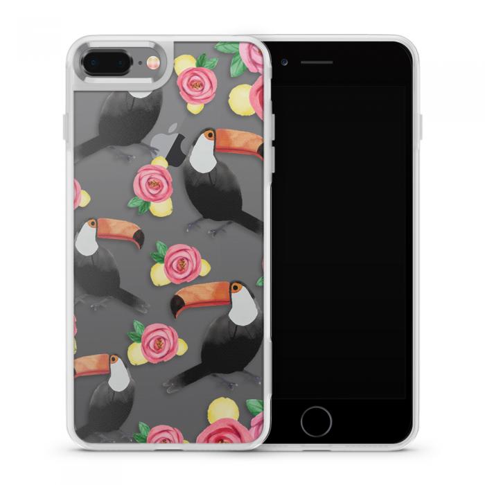 UTGATT5 - Fashion mobilskal till Apple iPhone 8 Plus - Tukan flowers