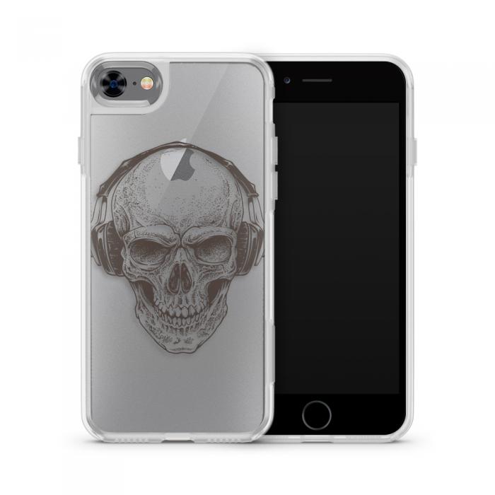 UTGATT5 - Fashion mobilskal till Apple iPhone 8 - Skull with Headphones