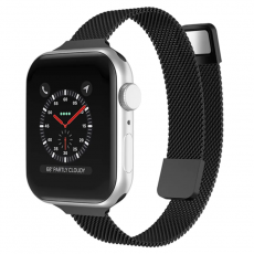 A-One Brand - Apple Watch 4/5/6/7/8/SE/Ultra (49/45/44/42mm) Slim Milanese Band - Svart