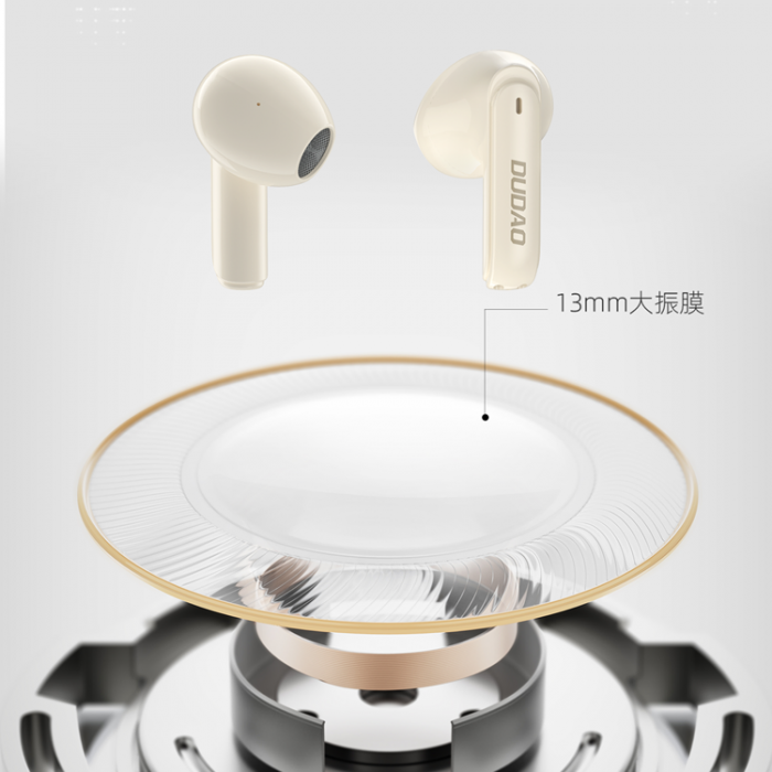 Dudao - Dudao U18Pro In-Ear Bluetooth 5.3 TWS Trdlsa Hrlurar - Beige
