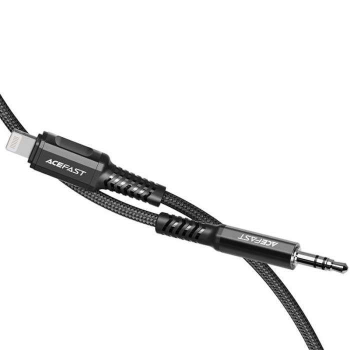 Acefast - Acefast MFI Ljud Lightning Kabel 1.2m - Svart