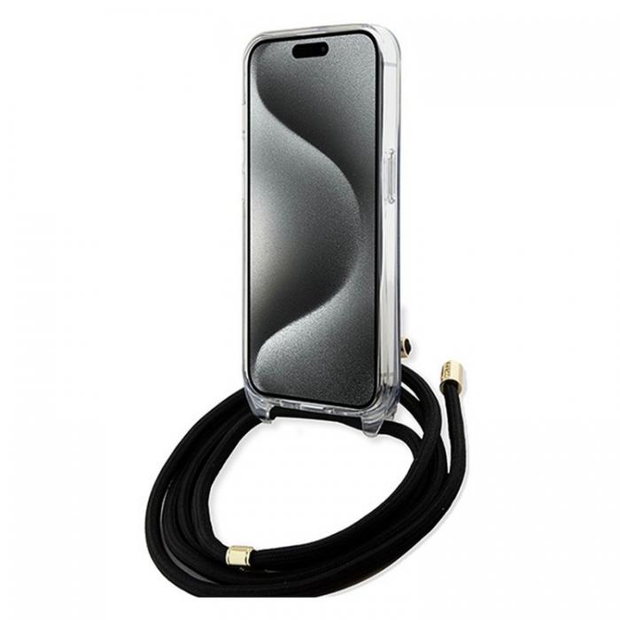 Guess - Guess iPhone 15 Pro Mobilhalsband Skal 4G Print - Svart