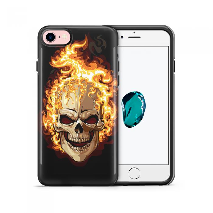 UTGATT5 - Tough mobilskal till Apple iPhone 7/8 - Skull on fire