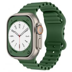 A-One Brand - Apple Watch 4/5/6/7/8/SE/Ultra (49/45/44/42mm) Silikon Ocean Band - Mörkgrön
