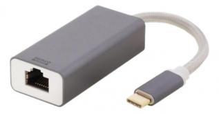 Deltaco - Deltaco USB-C Nätverksadapter - Rymdgrå