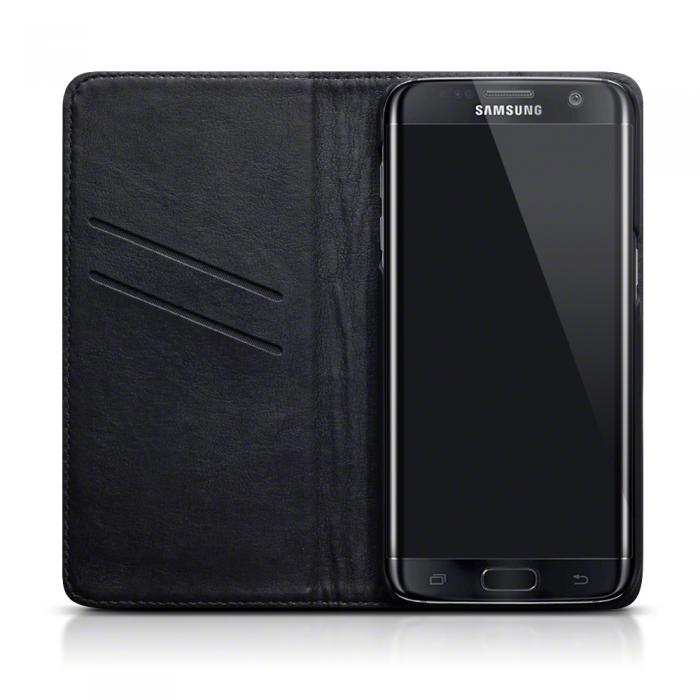 UTGATT5 - Low Profile Plnboksfodral Samsung Galaxy S7 Edge - Svart