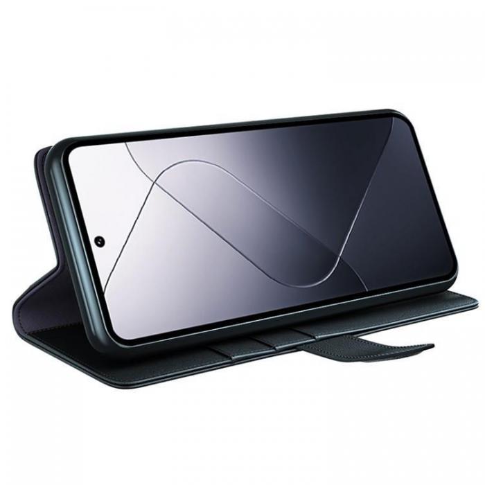 A-One Brand - Xiaomi 14 Plnboksfodral kta Lder Folio - Svart
