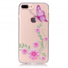 A-One Brand - TPU Mobilskal iPhone 7 Plus - Rosa Fjäril