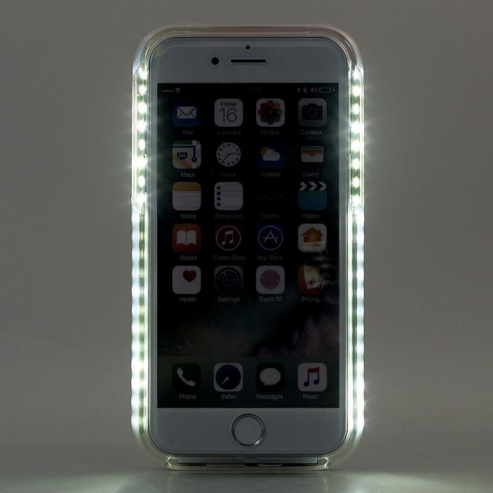 A-One Brand - Selfie Illuminated LED Skal till iPhone 7/8/SE 2020 - Vit
