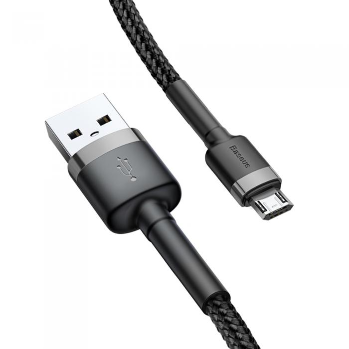 BASEUS - BASEUS Cafule Cable USB / micro USB QC3.0 2.4A 1M svart-gr