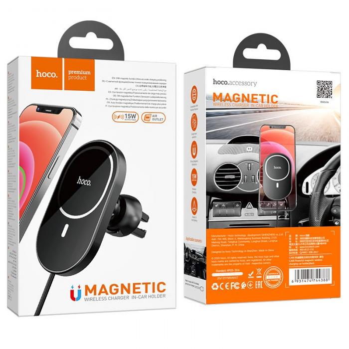 UTGATT5 - HOCO - CA90 Magnetic Magsafe Vent Car Mount - Svart