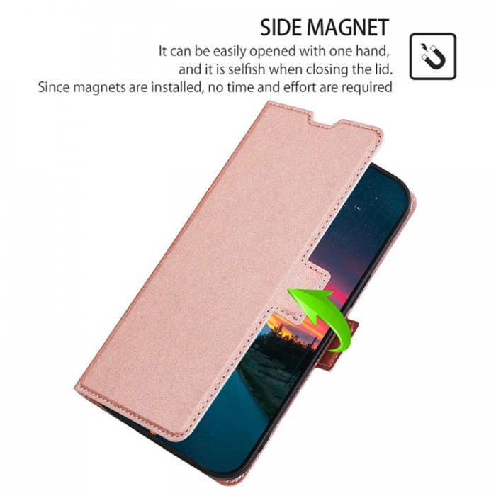 A-One Brand - Xiaomi 13 Lite Plnboksfodral Dual Magnetic Clasp - Rosa Guld