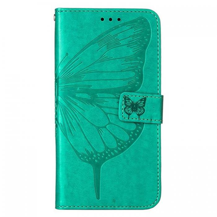 A-One Brand - iPhone 14 Plnboksfodral Butterfly Flower Imprinted - Grn