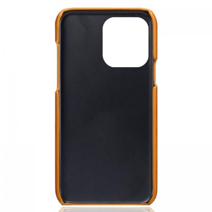 A-One Brand - iPhone 14 Pro Skal Korthllare PU Lder - Orange