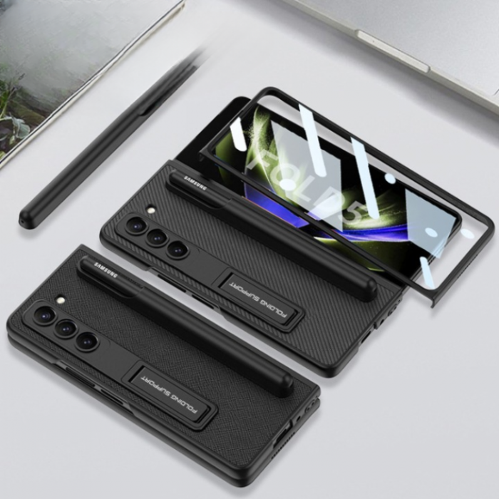 GKK - GKK Galaxy Z Fold 5 Mobilskal Magnetic Kickstand - Litchi