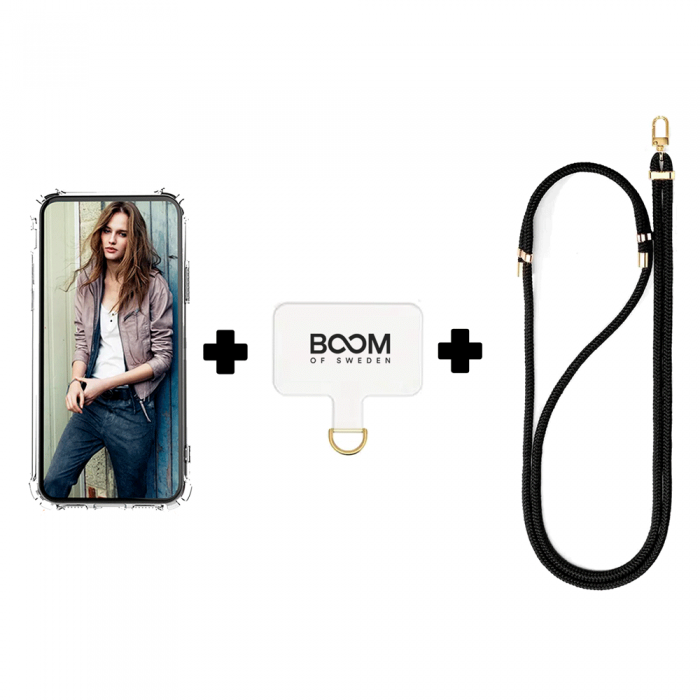 Boom iPhone 15 Pro Skal med Halsband - Svart