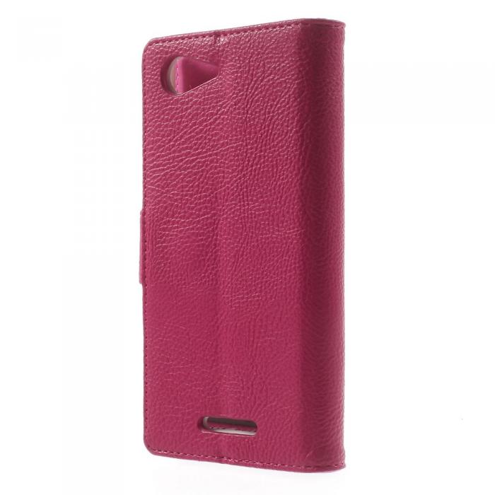 A-One Brand - Embossed Plnboksfodral till Sony Xperia E3 - Magenta