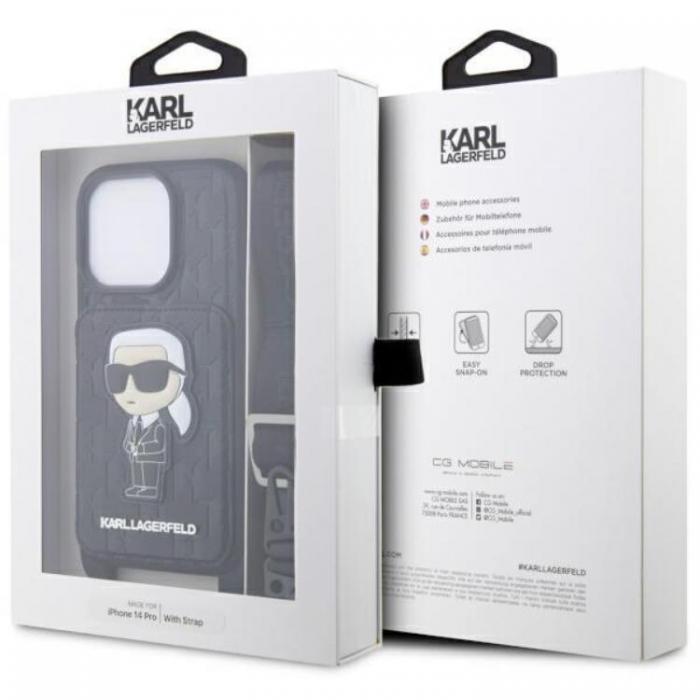 KARL LAGERFELD - Karl Lagerfeld iPhone 14 Pro Halsbandsskal Crossbody Ikonik