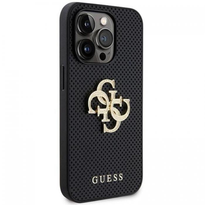 Guess - Guess iPhone 15 Mobilskal Perforated 4G Glitter Logo - Svart