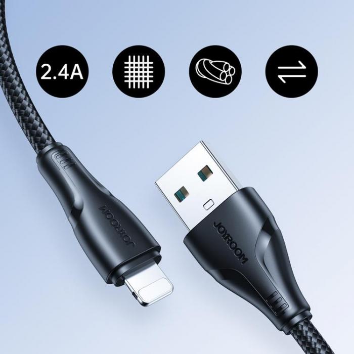 Joyroom - Joyroom Surpass USB Till Lightning Kabel 1.2 m - Svart