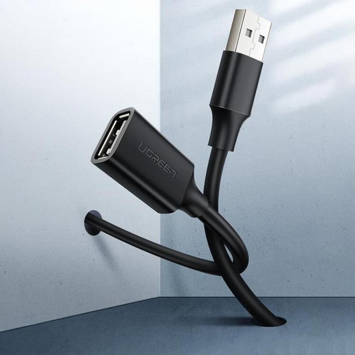 Ugreen - Ugreen Frlngning Kabel USB Hane Till USB Hona 1.5m - Svart